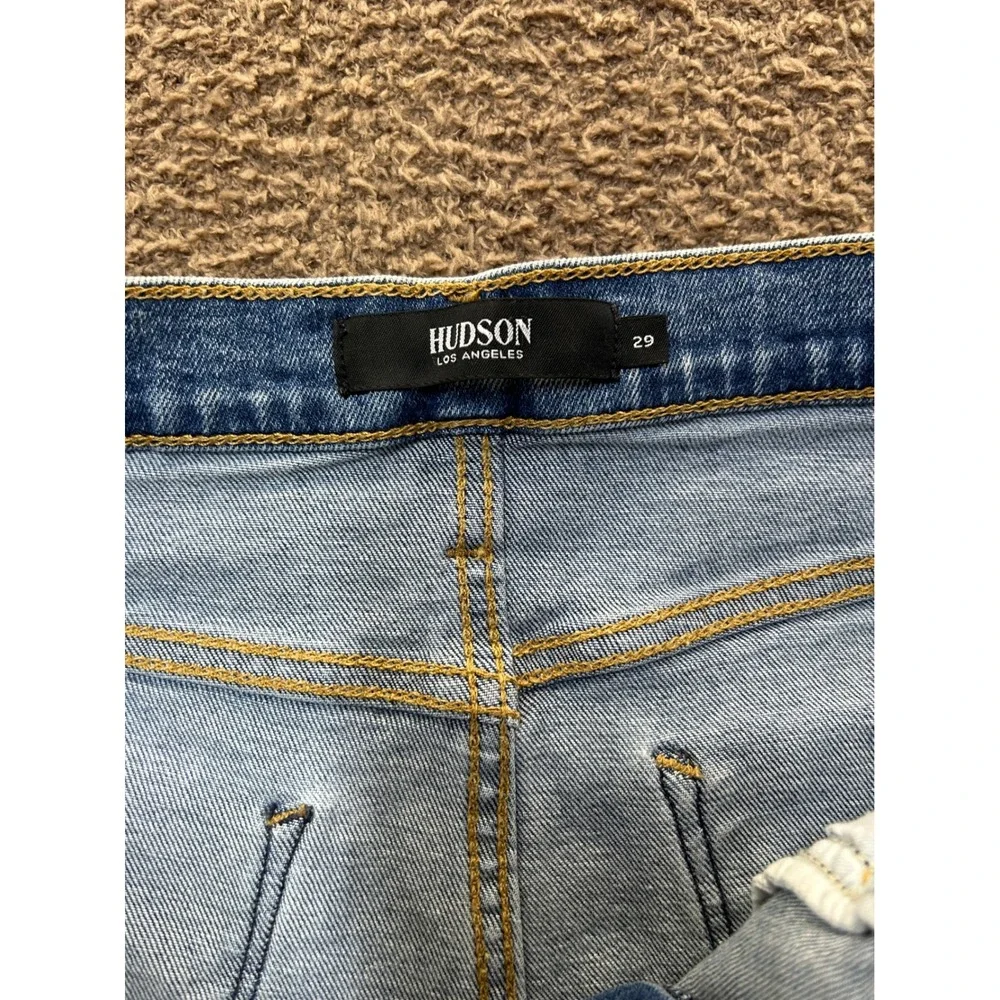 Hudson Gemma Cut Off Denim Shorts Distressed Frayed Hem Blue Womens Size 29